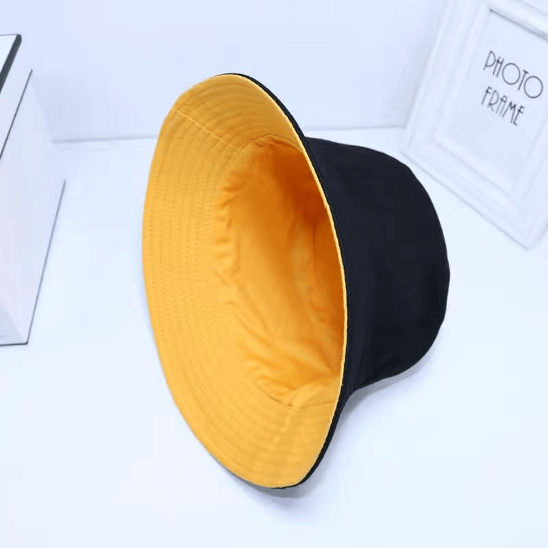 Hip-Hop Double-Sided Fisherman Hat Embroidered Summer Sun Hat Fisherman Hat Korean Trend Couple Fisherman Girl