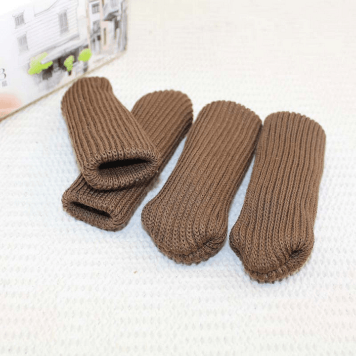 32PC Knitted Elastic Non-Slip Furniture Sock Cover Set Desk Leg Floor Protector 5Yue for Writing Table