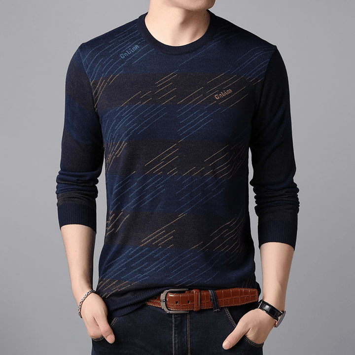 Autumn New Men'S Knitted Sweater round Neck