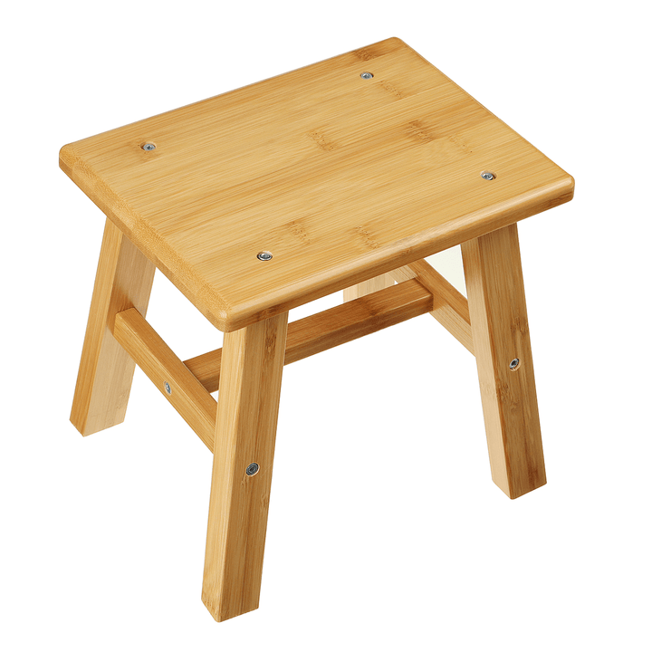 Wooden Square Stool Small Simple Children Chair Bamboo Dining Table Stool Household Bench for Home Living Room Bedroom