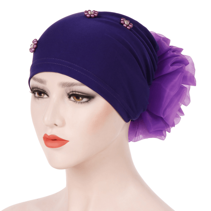 Women Winter Cotton Earmuffs Muslin Chemical Turban Cap - MRSLM