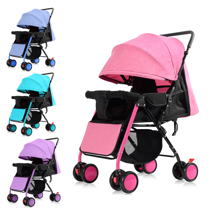 Lightweight Shake-Proof Baby Stroller with Adjustable Pedal Folding Portable Baby Carriage Trolley for 0-3 Years Old