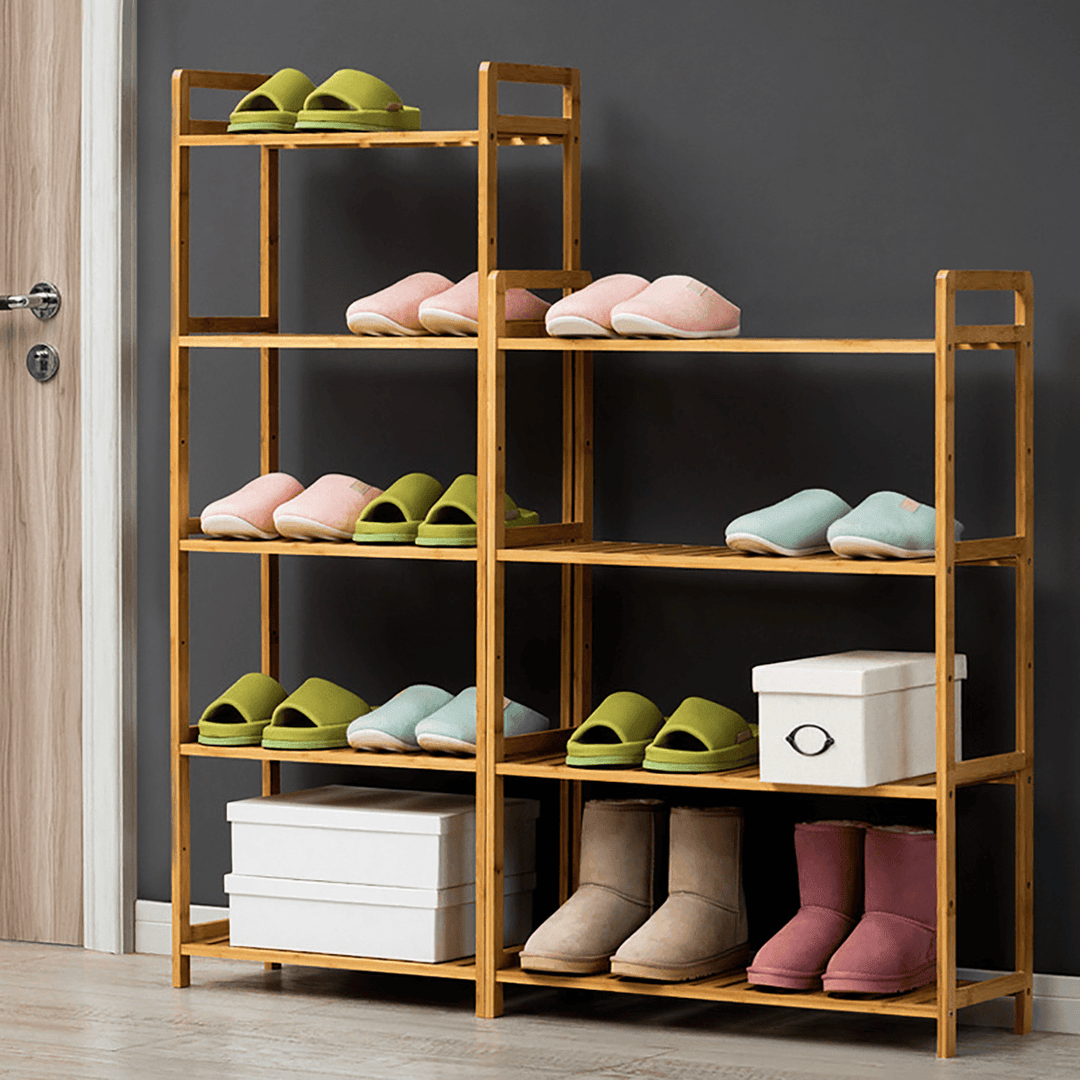 3/4/5 Tiers Shoe Racks Storage Wooden Shelf Stand Shelve Home Office Organizer DIY