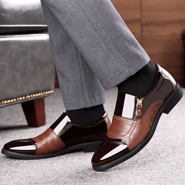 Men Comfy Pointed Toe Leather Business Formal Shoes