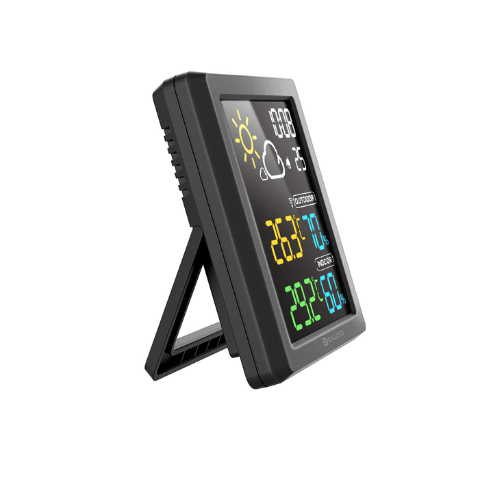 DIGOO DG-8647 Mini HD Color Screen LCD Weather Station Alarm Clock Smart Hygrometer Thermometer Snooze Dual Desktop Clock