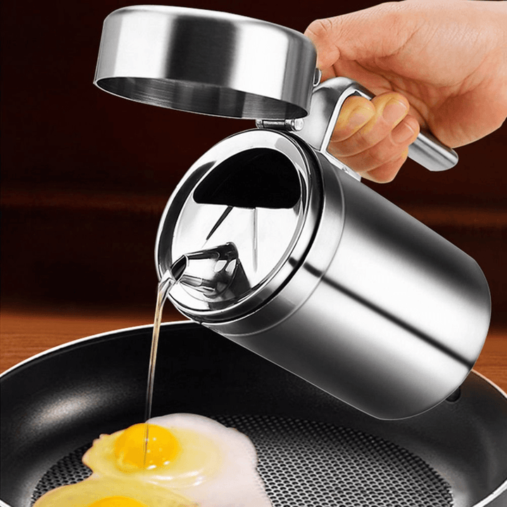 1000Ml Leak Proof Oil Dispenser Stainless Steel Pourer Vinegar Cruet Kitchen Flavouring Tool Bottles