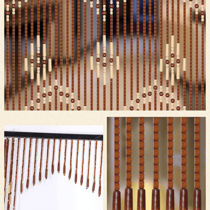 31 Lines Wooden Sticks Beaded Curtain Doorway Bamboo Blinds Fly Screen Door Curtain