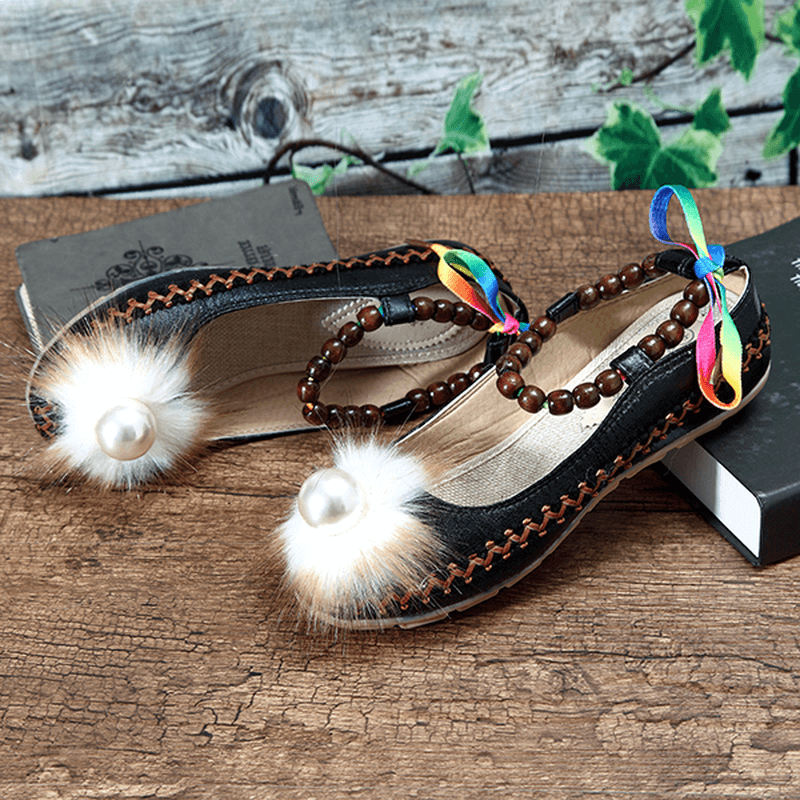 Women Beading Colorful Flats Loafers