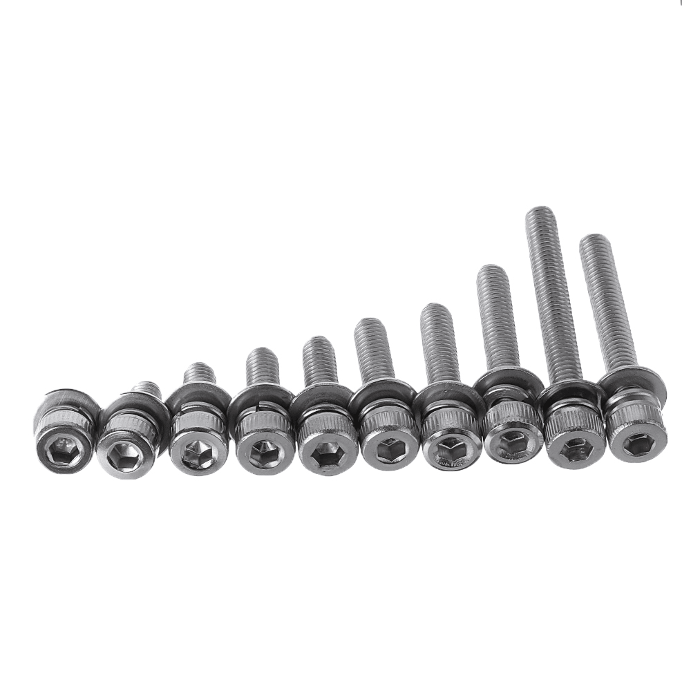 88Pcs M5 Hex Socket Knurled Cap Head Screw 304 Stainless Steel Bolt Assortment Set