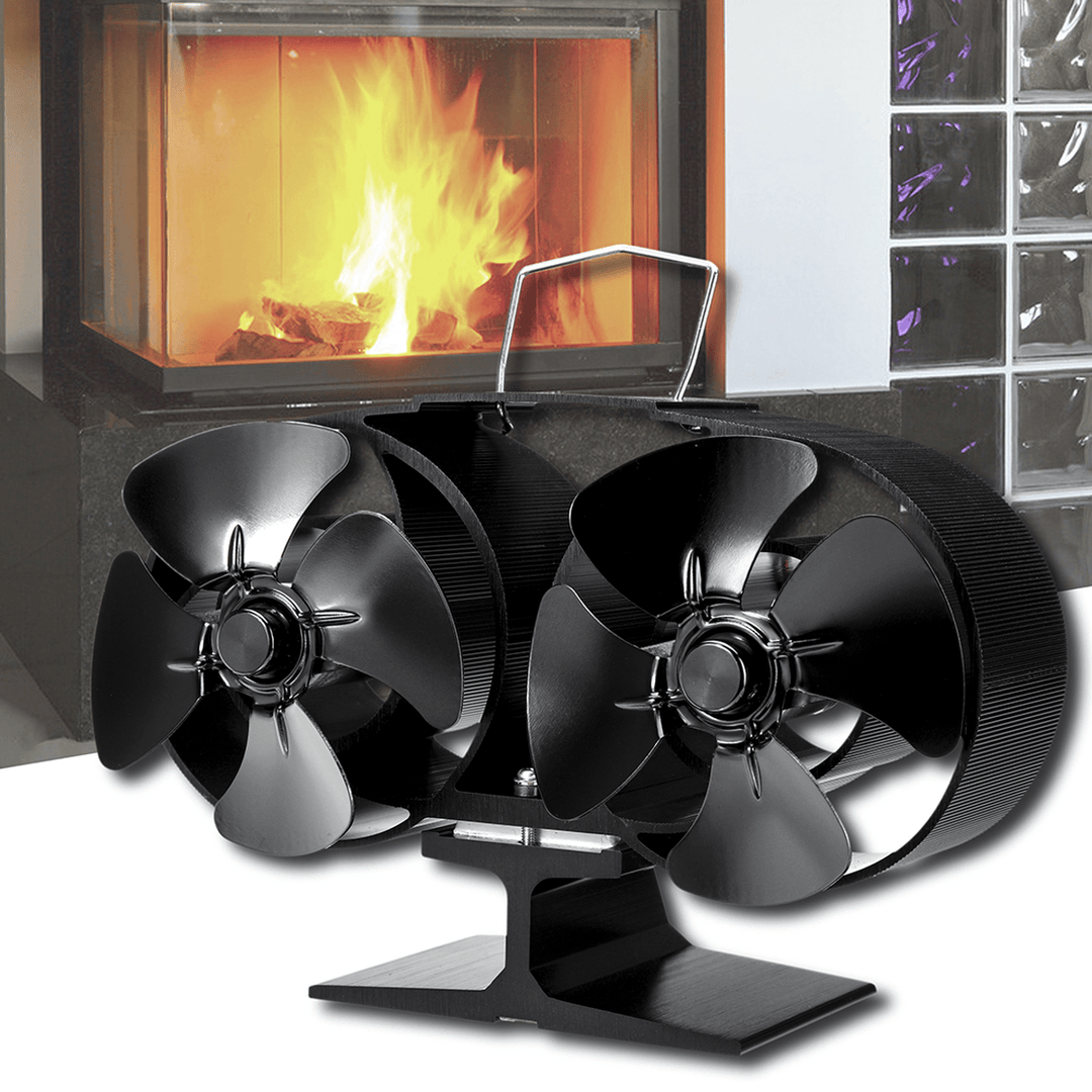 Ipree¬Æ 8 Blades Stove Fan Fireplace Fire Heat Powered Saving Eco Friendly Fireplace Fans Wood Log Burner Household Winter Warmer