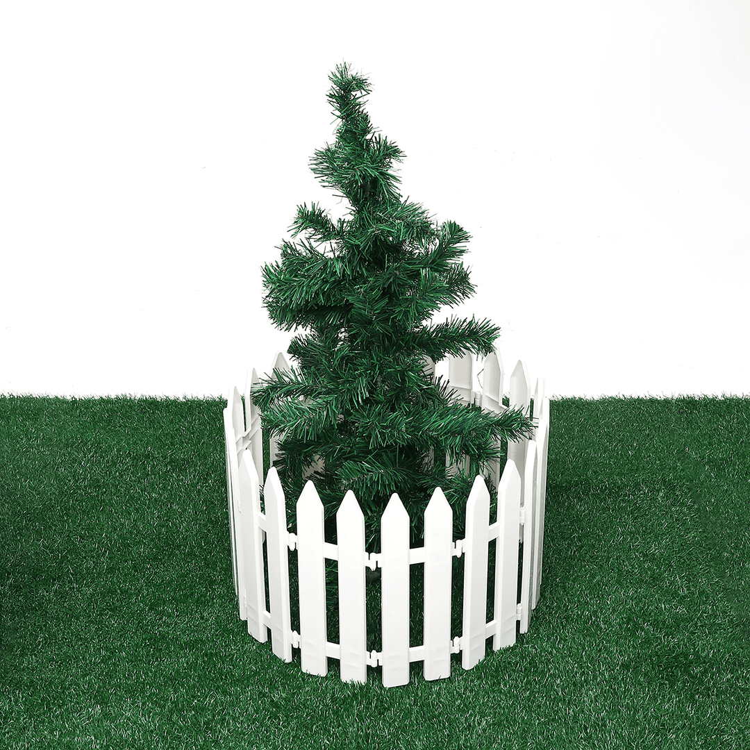 12PCS Plastic Fence Decorations White Home Christmas Xmas Tree Ornaments Miniature Border Grass Lawn Edge Fence