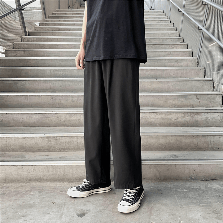 All-Match Straight-Leg Pants Wide-Leg Cropped Trousers