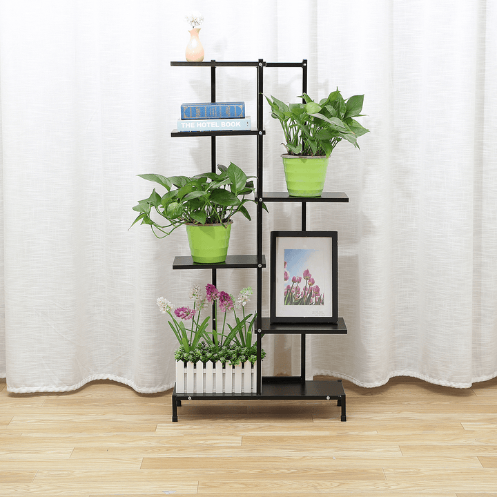 5-Tier Wood Shelf Flower Pot Plant File Stand Rack Bookshelf Indoor