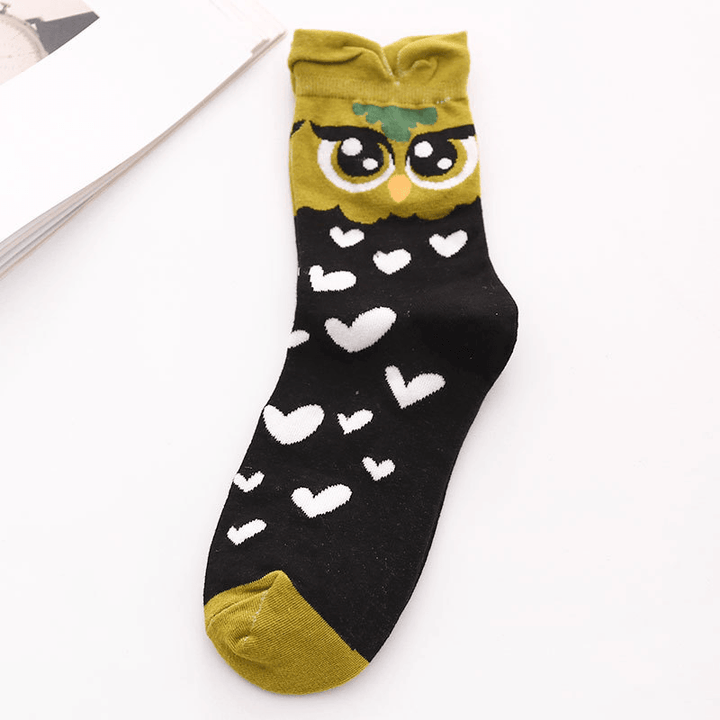 New Style Owl Socks Three-Dimensional Cartoon Socks Cotton Mid-Tube Women Socks