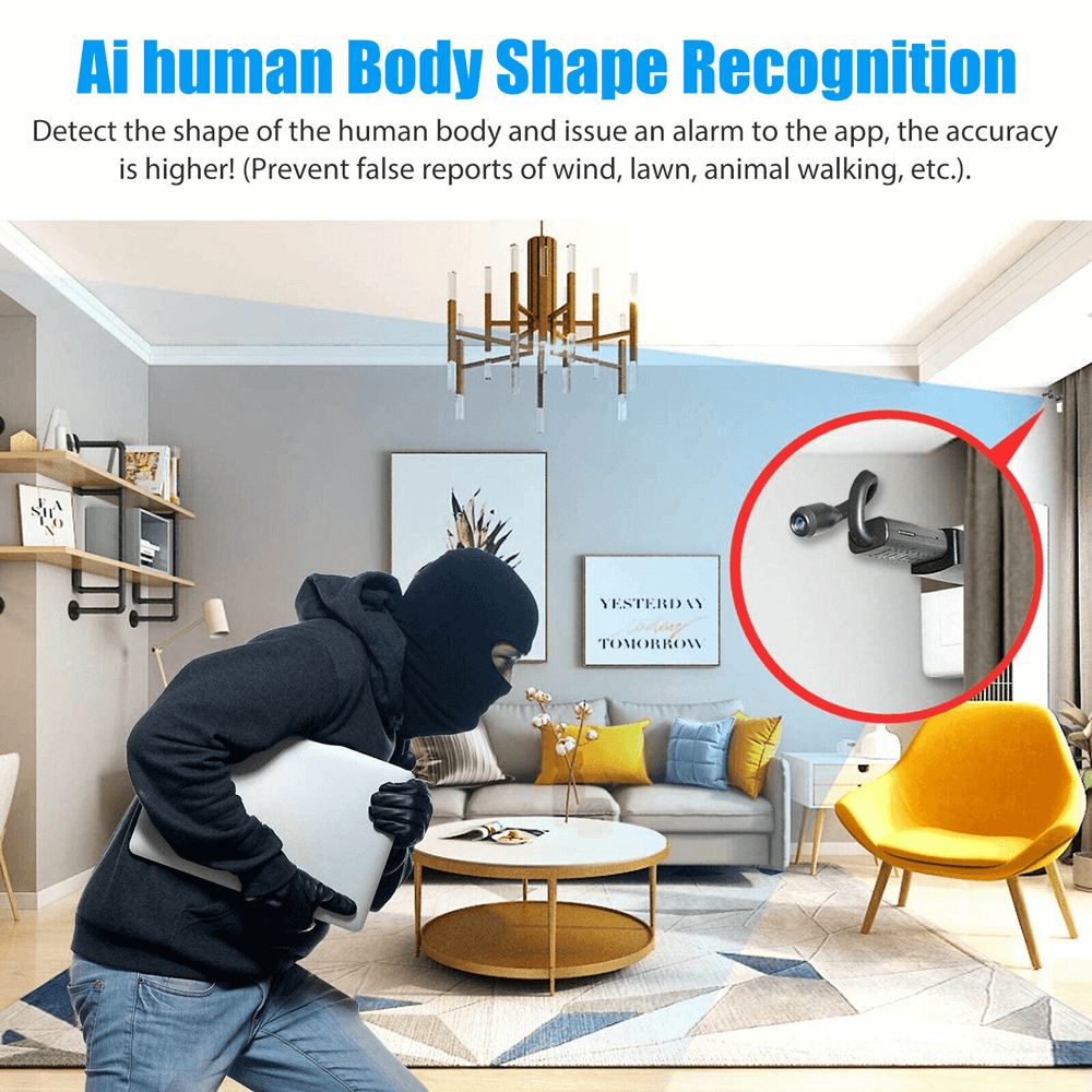 Xiaovv 1080P WIFI AP USB Mini IP Camera 140¬∞ Wide Range AI Human Body Detection V380 Pro 128G SD Card Cloud Storage CCTV for Home Secure Surveillance Camera