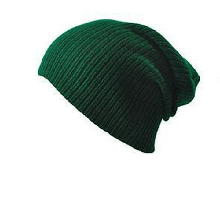 Men'S and Women'S Warm Solid Color Striped Caps