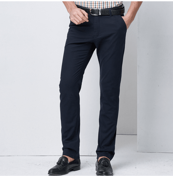 Men'S Slim Cotton Long Pants Simple Men'S Pants