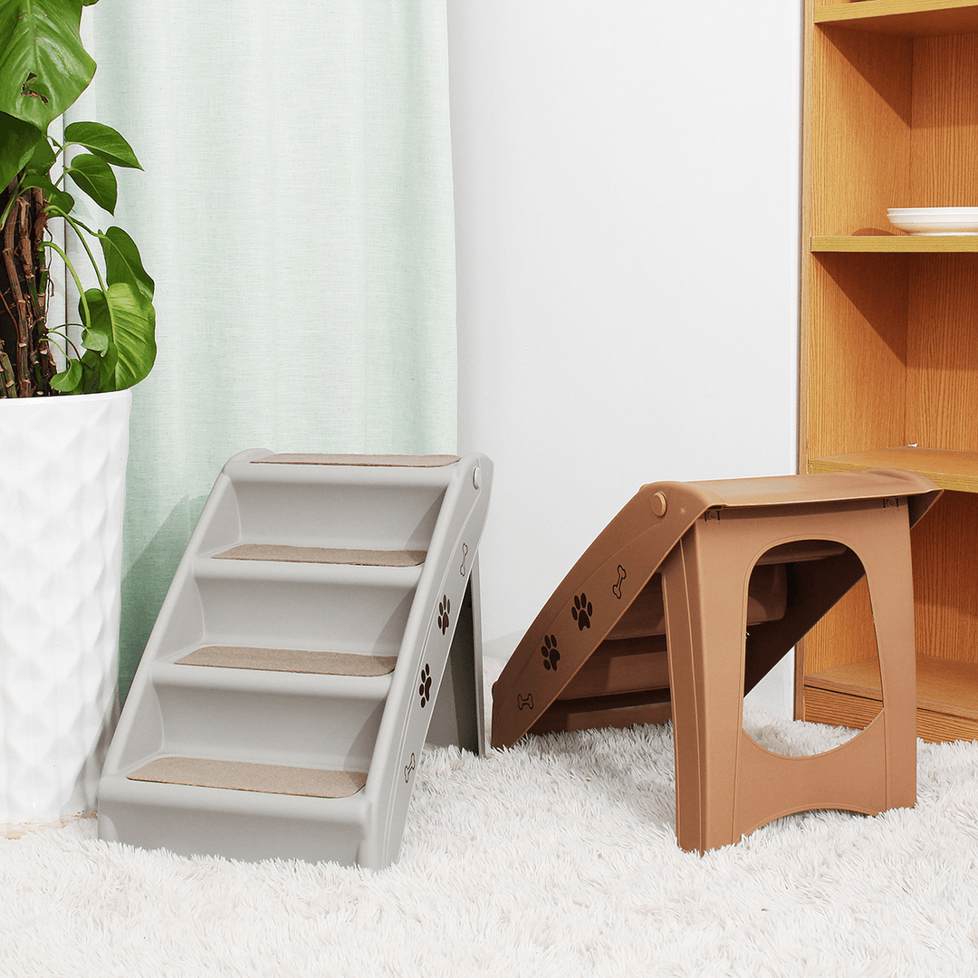 4 Steps Stairs for Small Dog Cat Dog House Pet Ramp Ladder Anti-Slip Removable Dogs Bed Pet Folding Stairs