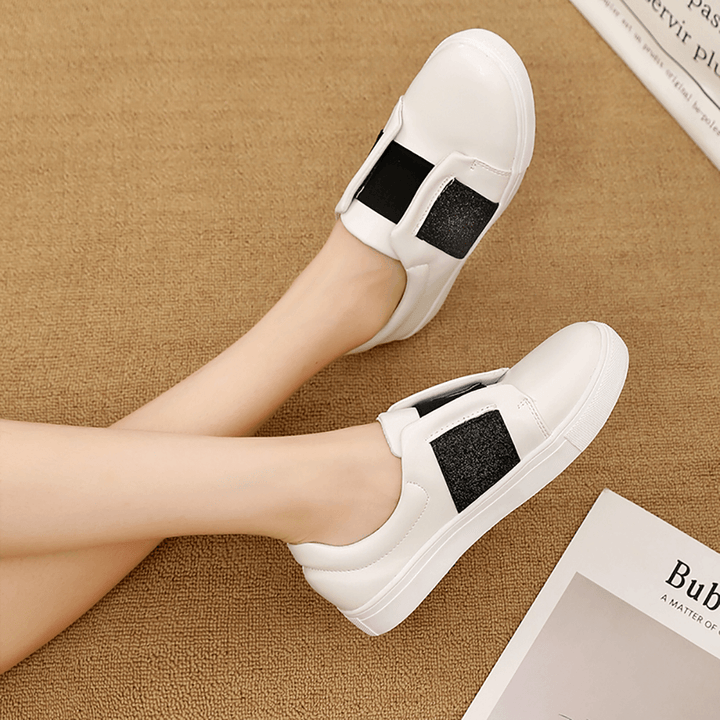 Women Elastic Band Trainers Slip on Flats