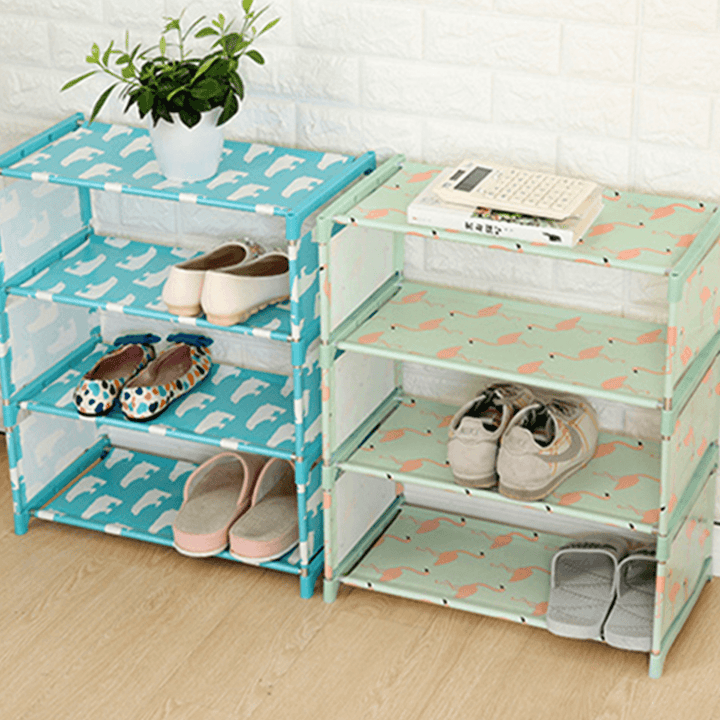 4 Layer Home Shoe Stand Wall Bench Rack Shelf Storage Baskets Closet Organizer Cabinet