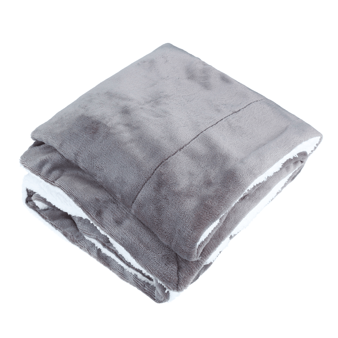 4 Colors Flannel Sherpa Throws Fleece Blankets Sofa Bedding Office Sleep Large Double King Soft Warm