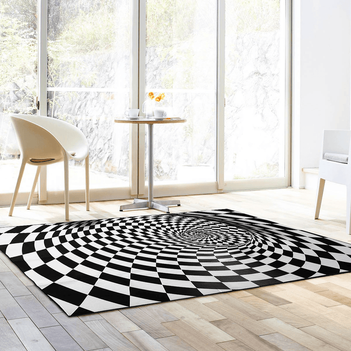 3D Room Non-Slip Swirl Optical Illusion Area Rug Carpet Door Mats Floor Pad for Home Bedroom Decoration