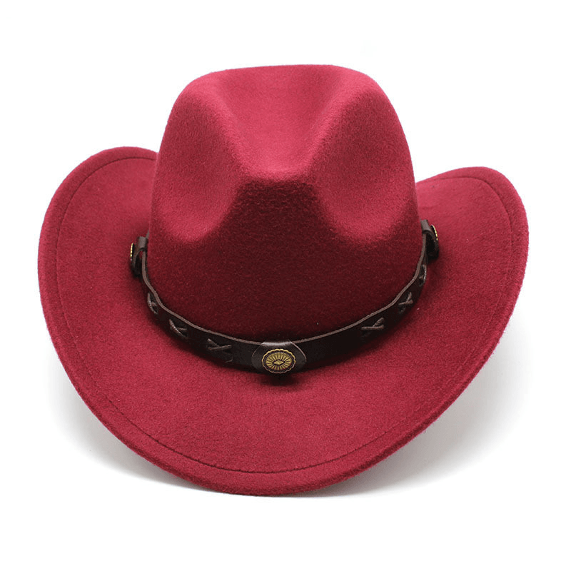 European and American Style Western Cowboy Hat Cross-Border Autumn and Winter Woolen Jazz Hat