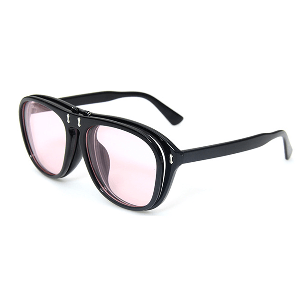 UV400 Unisex Retro Personality Metal Frame Flip Sunglasses