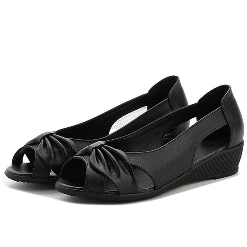 Butterfly Knot Hollow Out Causal Flats for Women