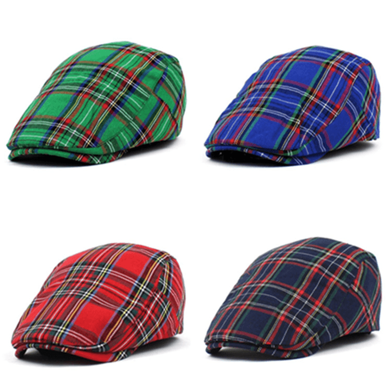 Women'S Art Contrast Plaid Painter Hat