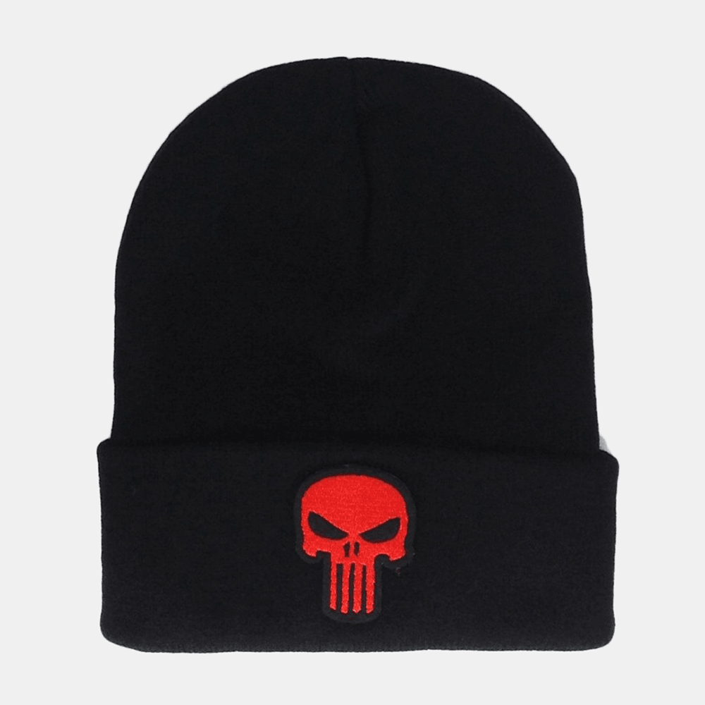 Unisex Skull Embroidered Casual Wild Knit Hat Wild Hat Hip-Hop Beanie Hat