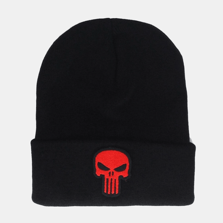 Unisex Skull Embroidered Casual Wild Knit Hat Wild Hat Hip-Hop Beanie Hat