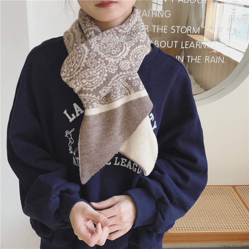 Cashew Flower Thickened Warmth Student Scarf