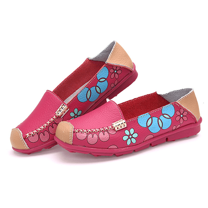 Women Flats Shoes Comfortable Breathable Slip on Flower Floral Flat Loafers Shoes