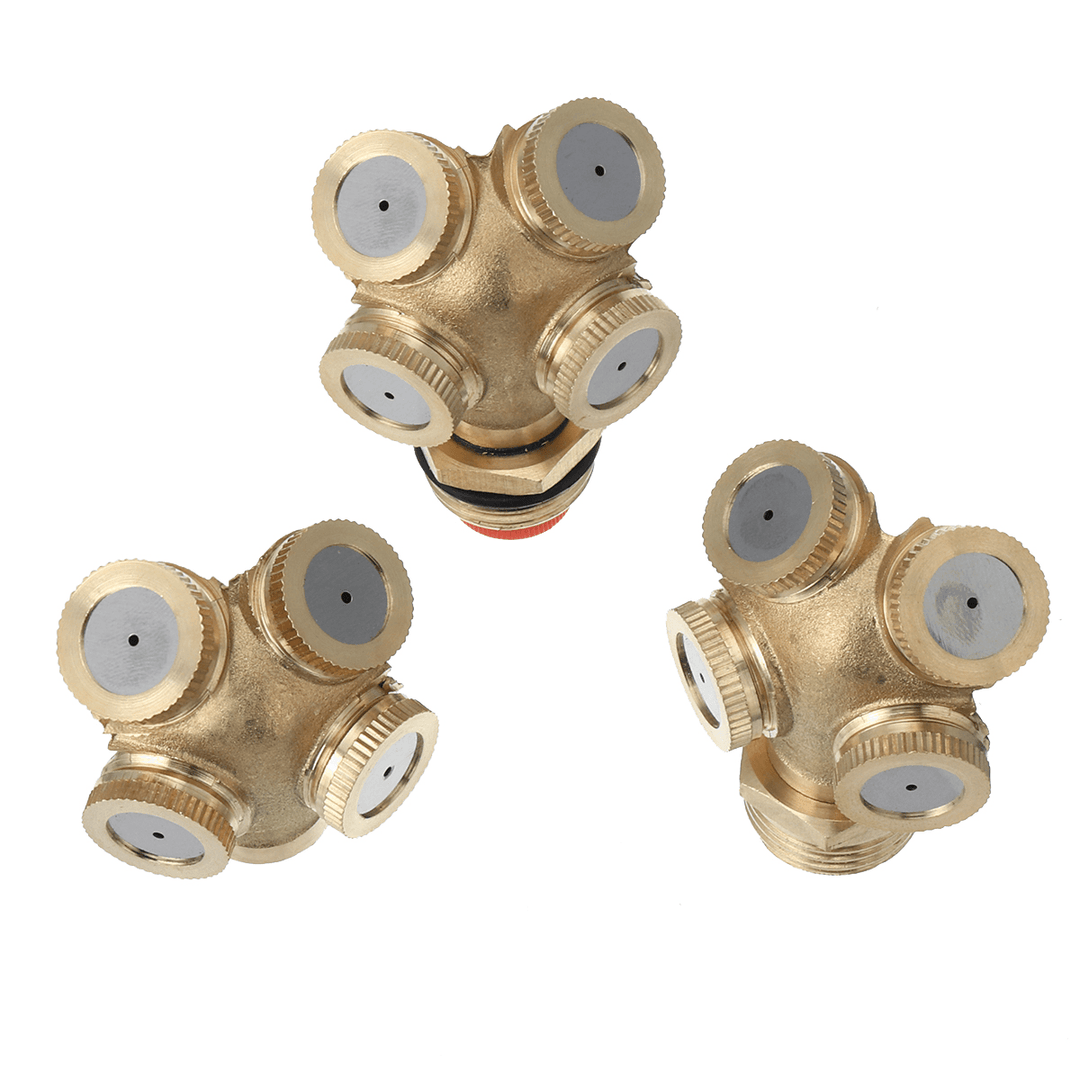 4 Hole Brass Spray Misting Nozzle Garden Sprinkler Irrigation Fitting Adjustable