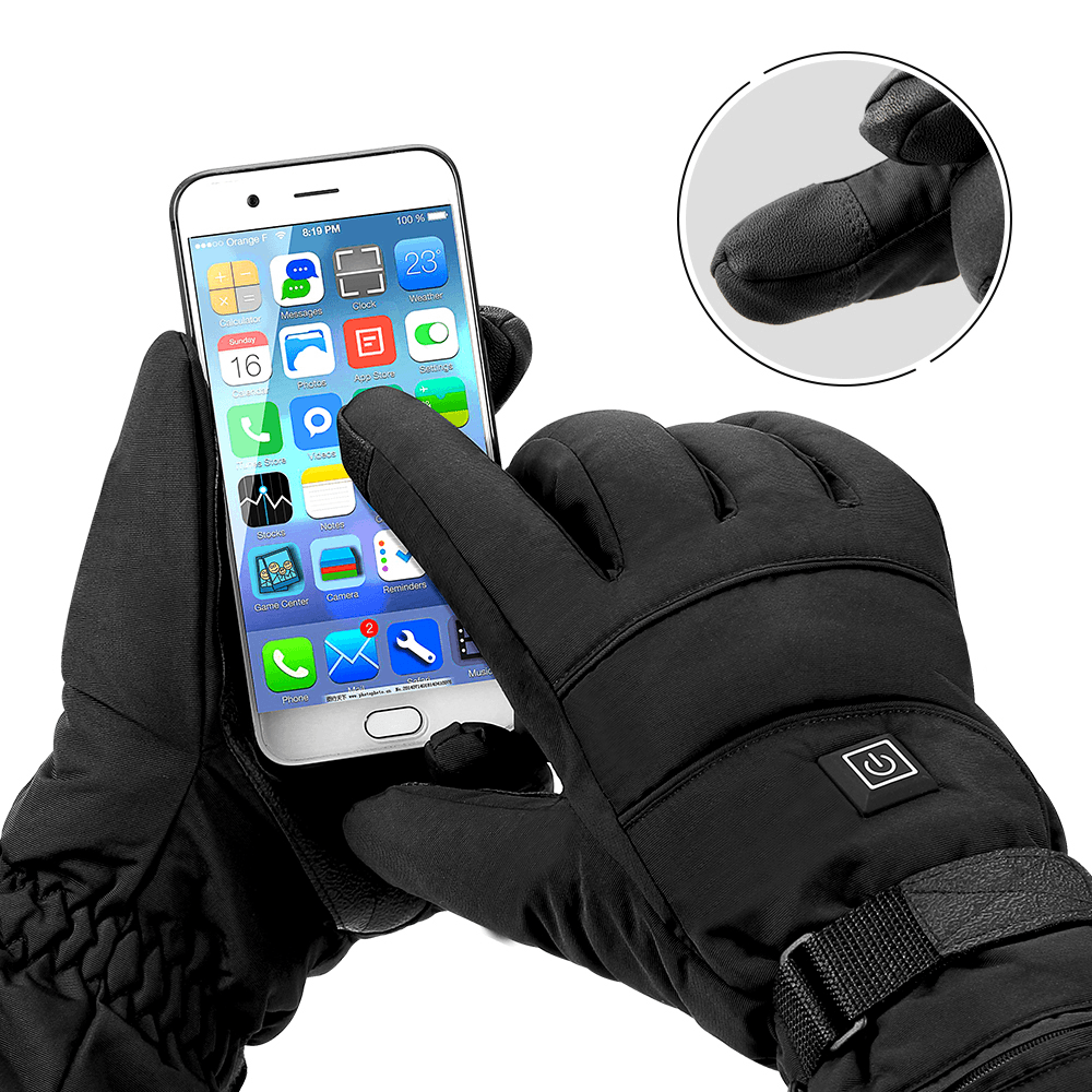 Electric Heated Gloves Waterproof Heating Hand Warmer Touch Screen Battery Powered Motorbike Racing Riding Gloves