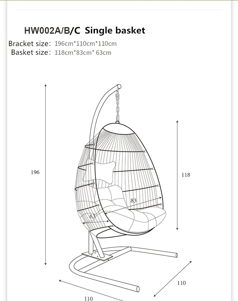 HUOJI HW002A Foldable Swing Chair with Stand