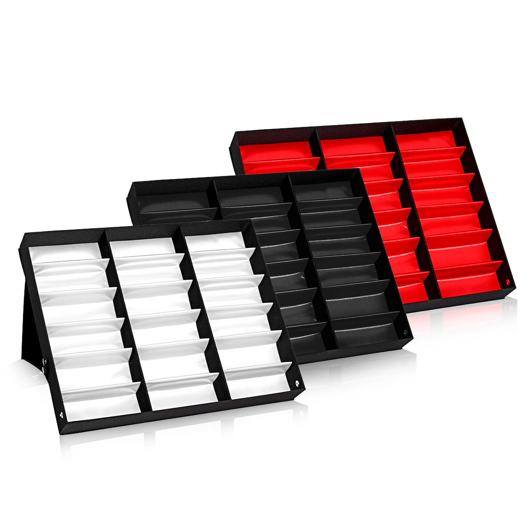 18 Grids Eyeglass Sunglasses Glasses Storage Display Box Grid Stand Case Box Holder