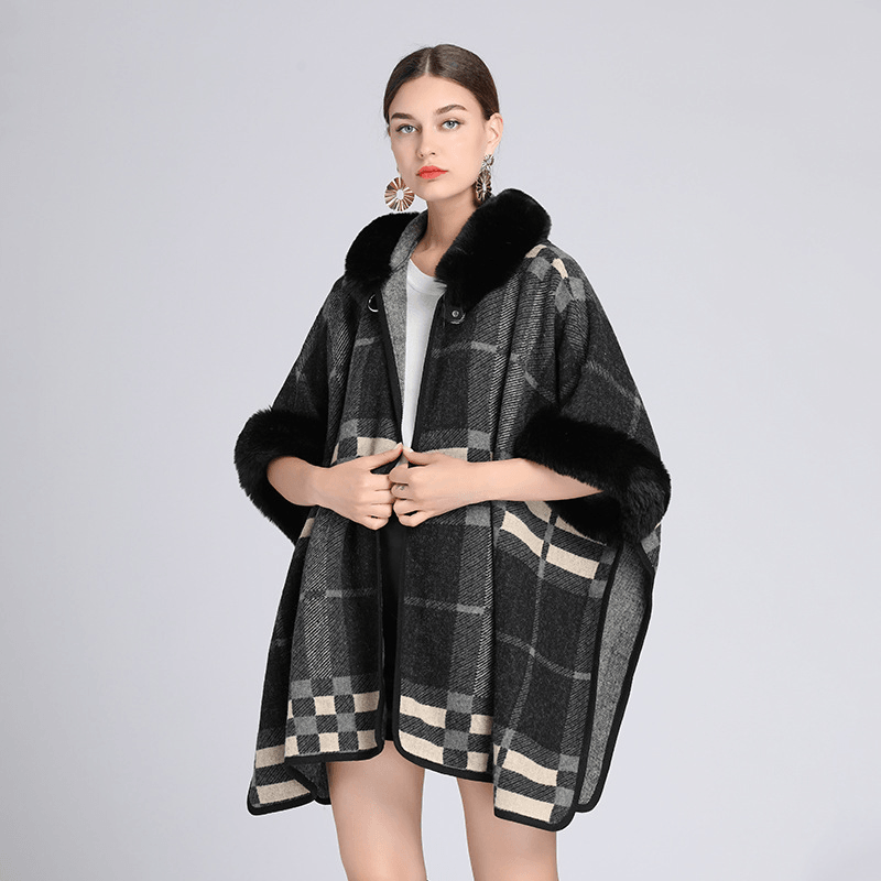 Knitted Cardigan Coat Cloak Shawl