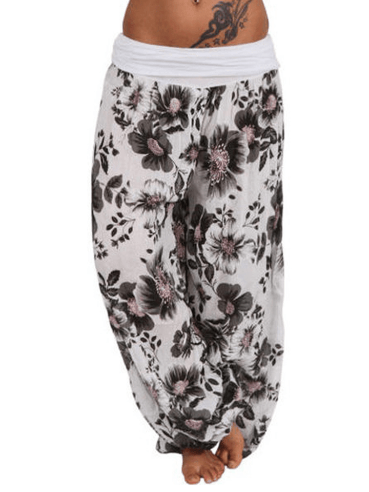 Women Floral Print Loose Casual Full Length Sport Pants