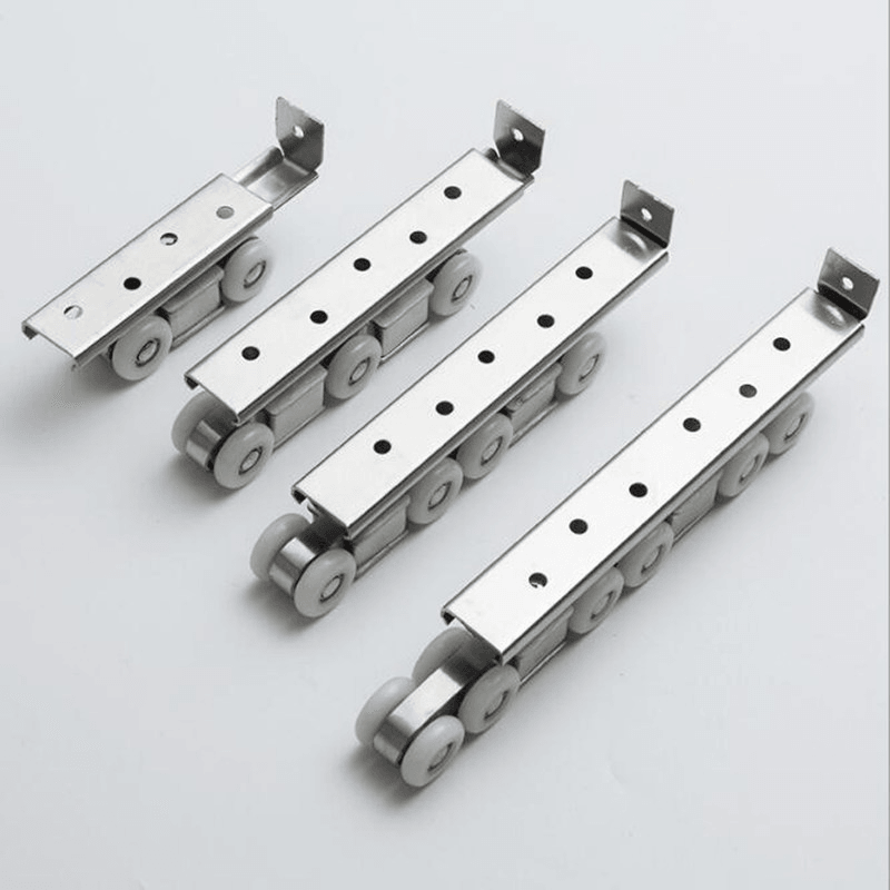 2Pcs Stainless Steel Sliding Wooden Door Wheels Roller Closet Track Pulley Hanging Super Bearing