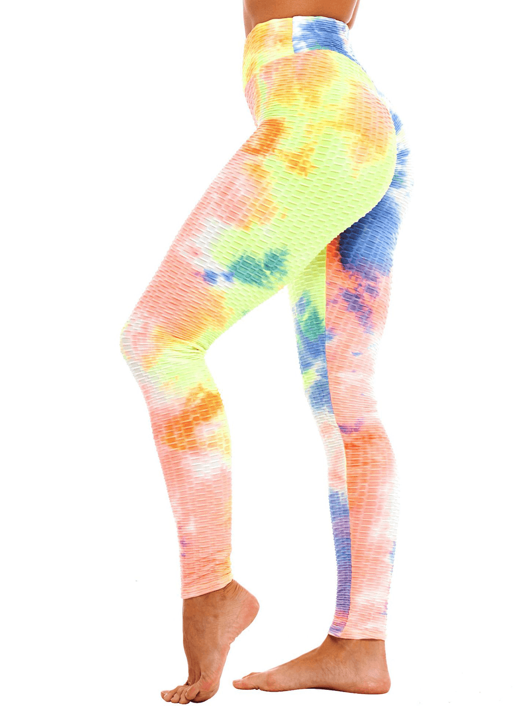 Tie-Dye Random Print High Waist Slim Sport Yoga Casual Leggings for Women - MRSLM