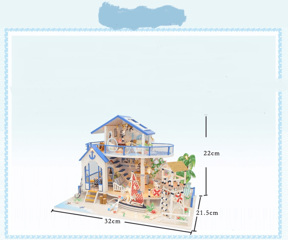 Mediterranean Villa Three-Dimensional Puzzle Blue Sea Legend with Cover