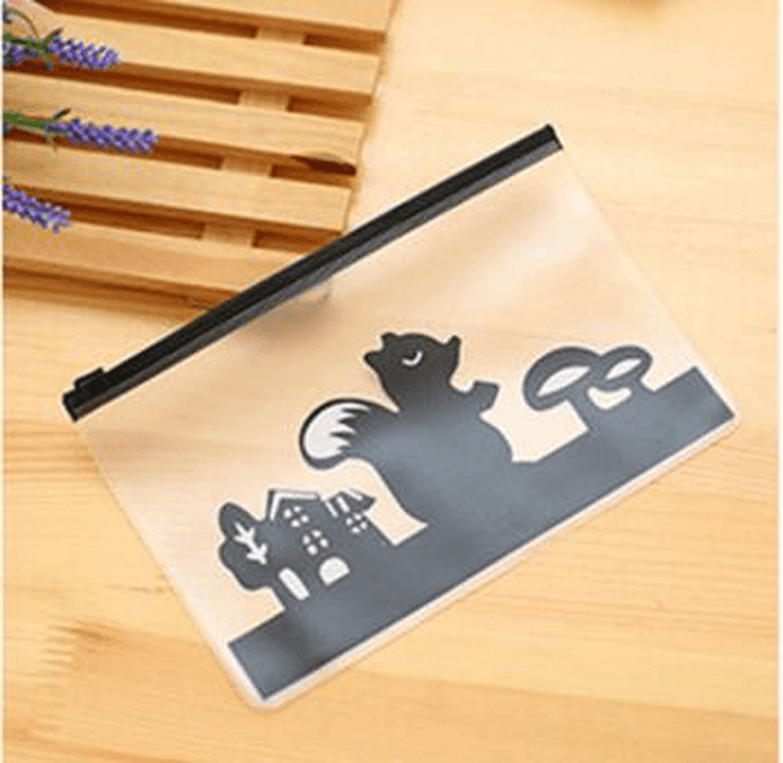 2018 Stationery Bag Cute Animal Translucent Matte Paper Bag Zipper Pencil Case - MRSLM