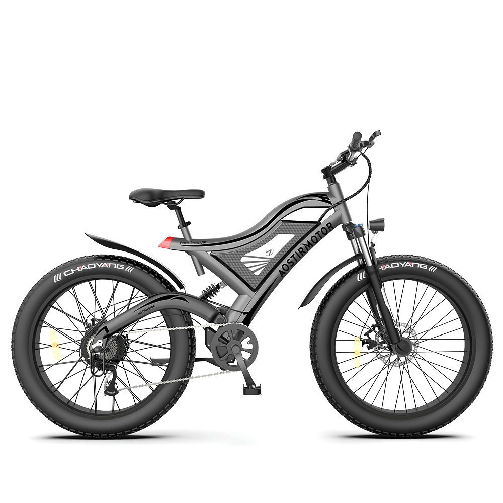 [US DIRECT] AOSTIRMOTOR S18 Electric Bike 26Inch 750W 48V 15Ah 45Km/H Max Speed 25-35Km Mileage 120Kg Max Load Mountain Fat Tire Electric Bicycle