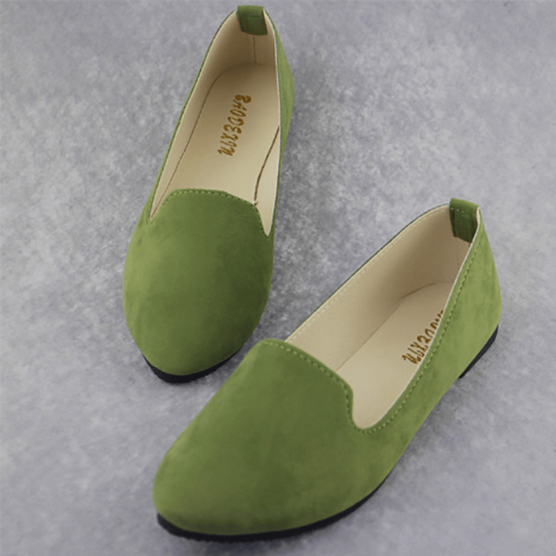 US Size 5-11 Women Flats Comfortable Casual Slip on Pointed Toe Suede Flat Loafers Shoes