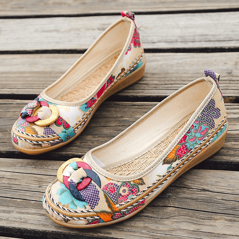 US Size 5-11 Embroidery Loafers for Wome