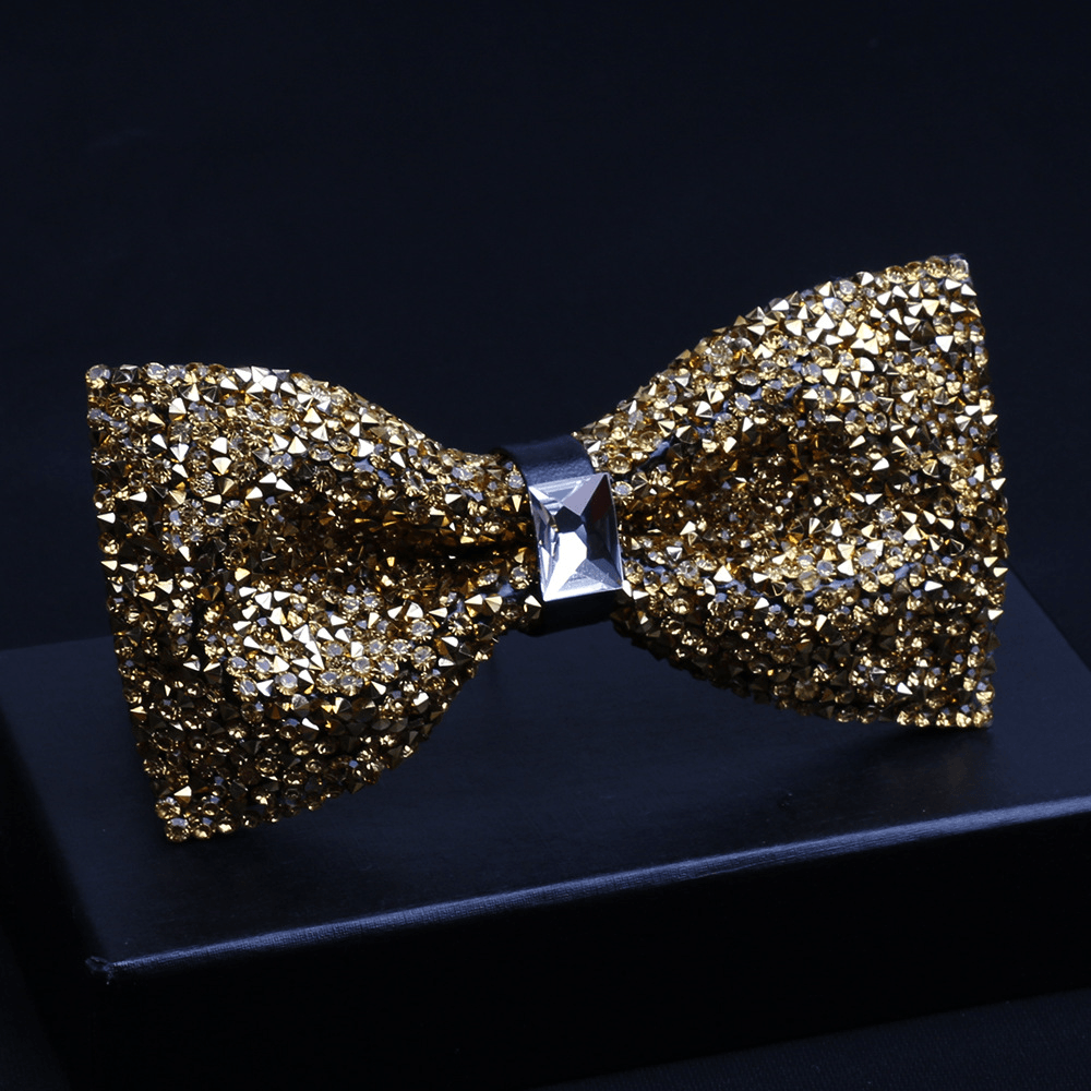 Fashionable Men'S Shiny Diamond Bow Tie