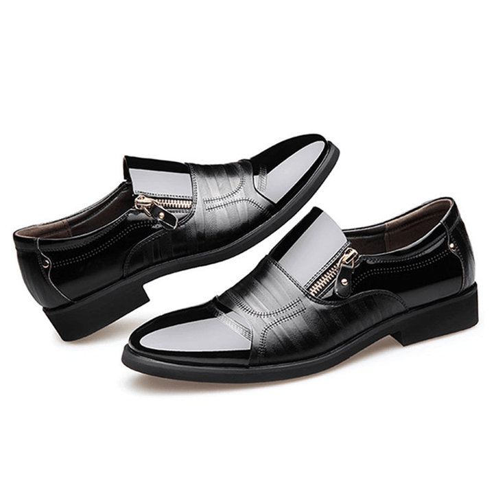 Men Comfy Pointed Toe Leather Business Formal Shoes