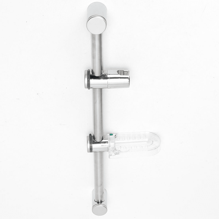 Aluminium Shower Head Riser Slide Rail Adjustable Brackets with Soap Dish